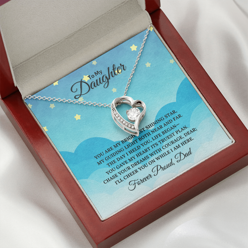 To My Daughter Heart Shaped Forever Love Necklace
