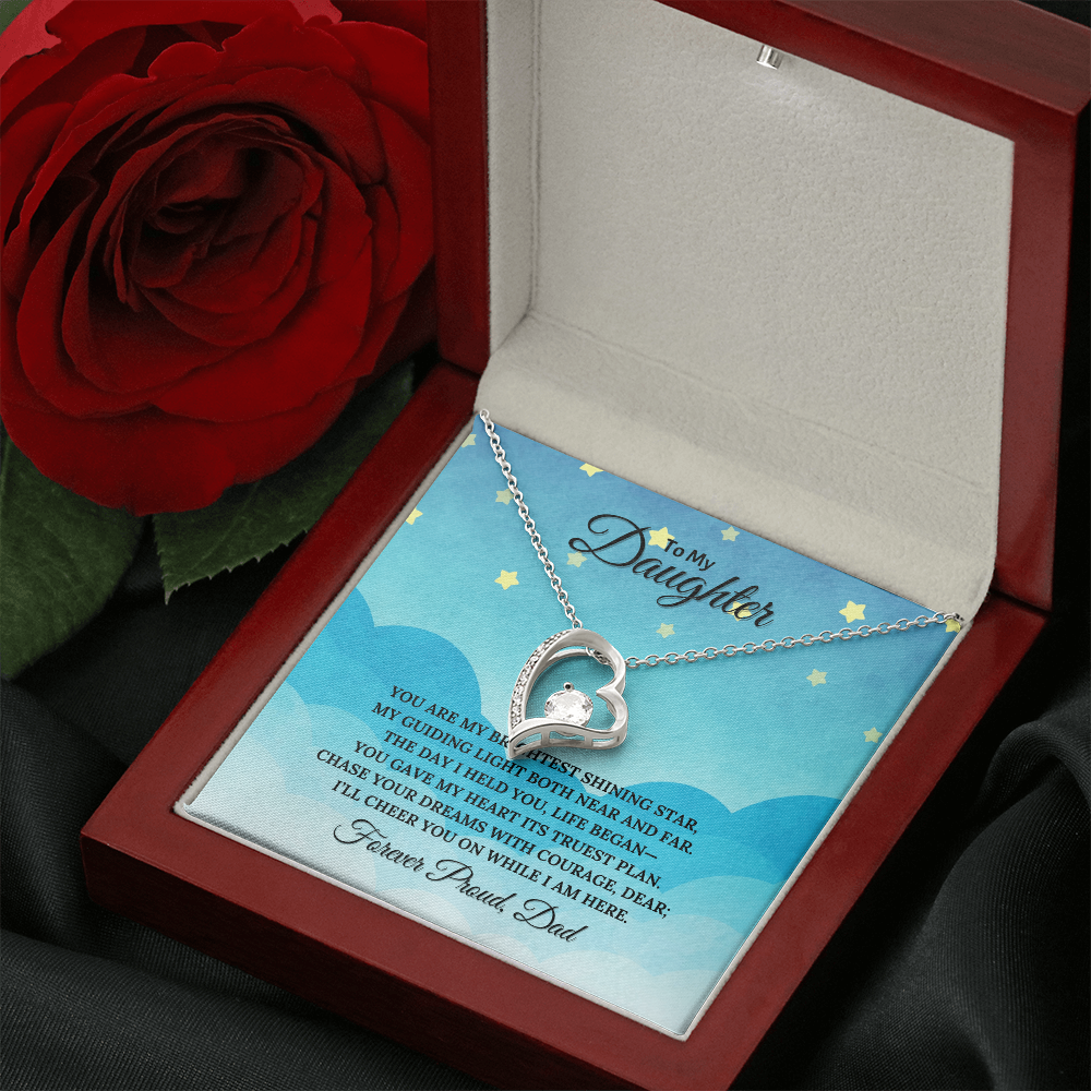 To My Daughter Heart Shaped Forever Love Necklace