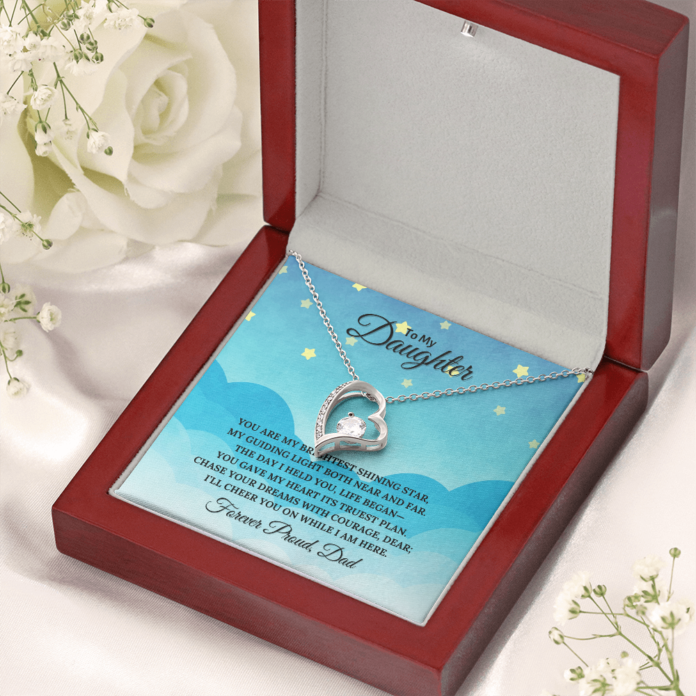 To My Daughter Heart Shaped Forever Love Necklace