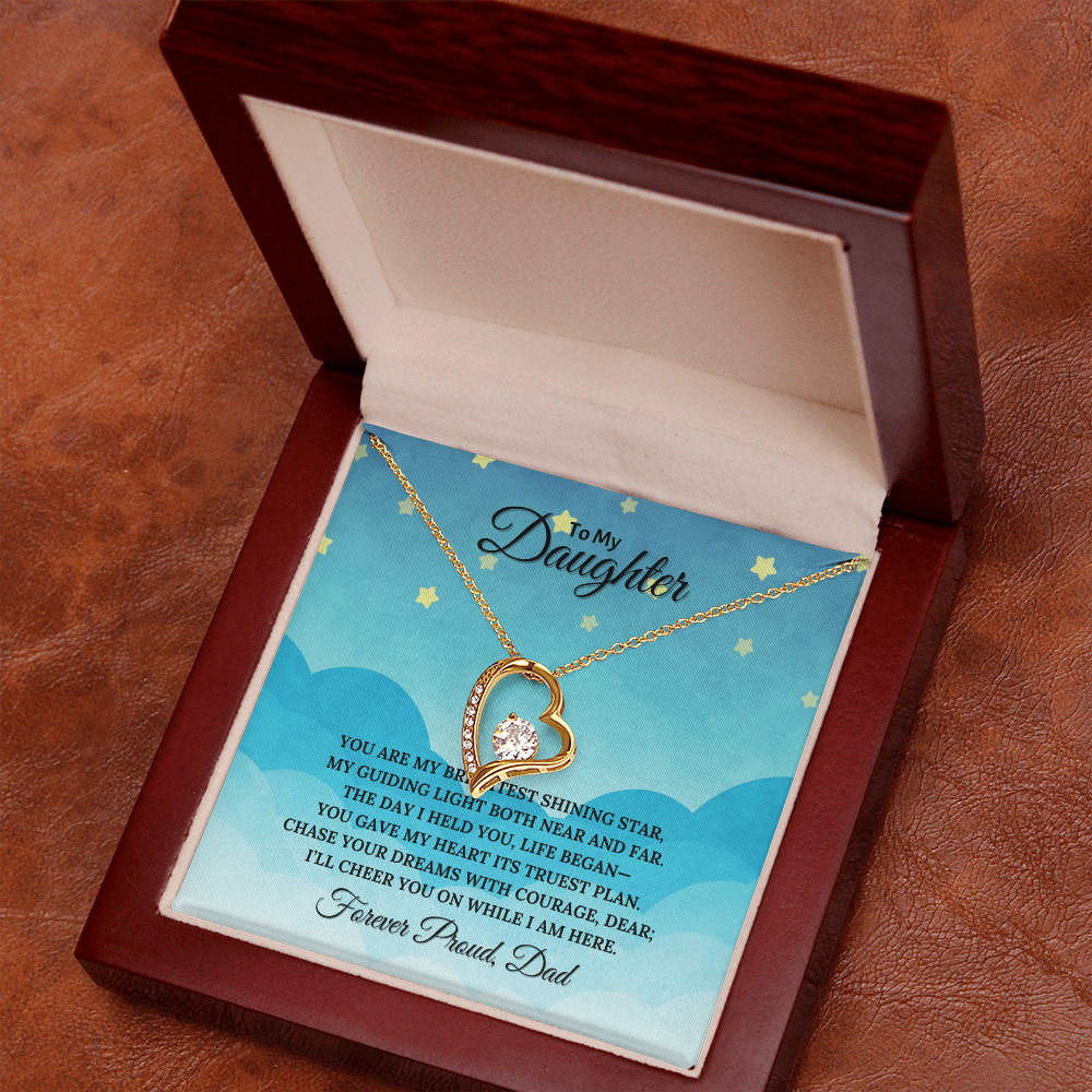 To My Daughter Heart Shaped Forever Love Necklace