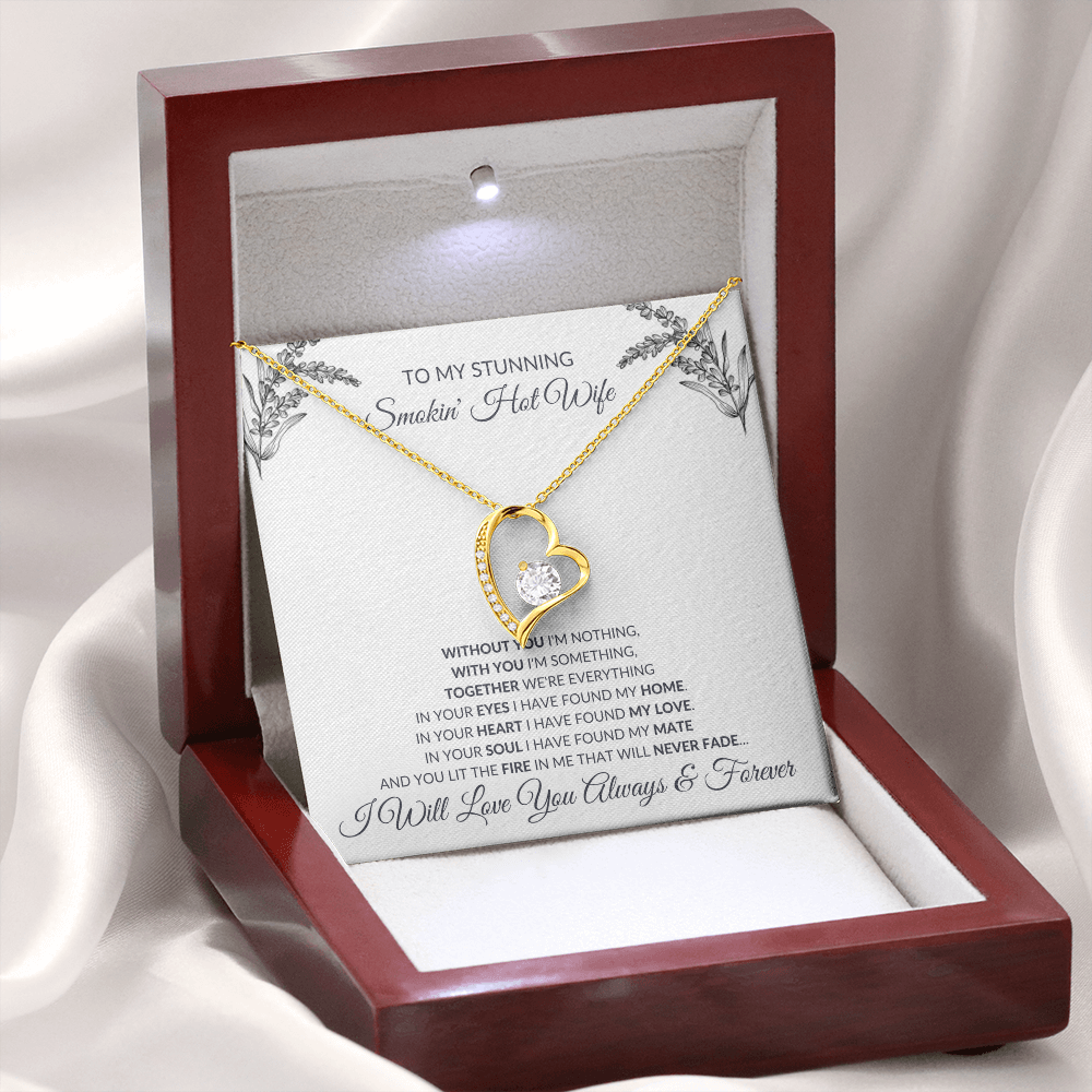 Forever Love Necklace - Heart Pendant Necklace With Cubic Zirconia Sparkling Crystal Pendant