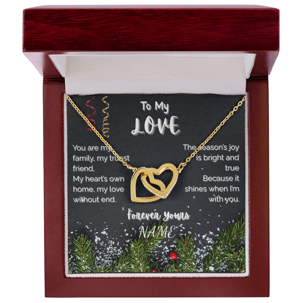 To My Love Inter Locked  Hearts Necklace, Christmas Gift