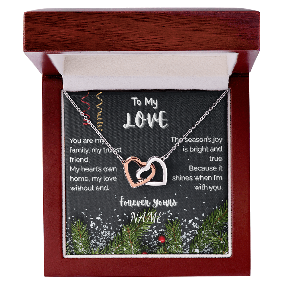 To My Love Inter Locked  Hearts Necklace, Christmas Gift
