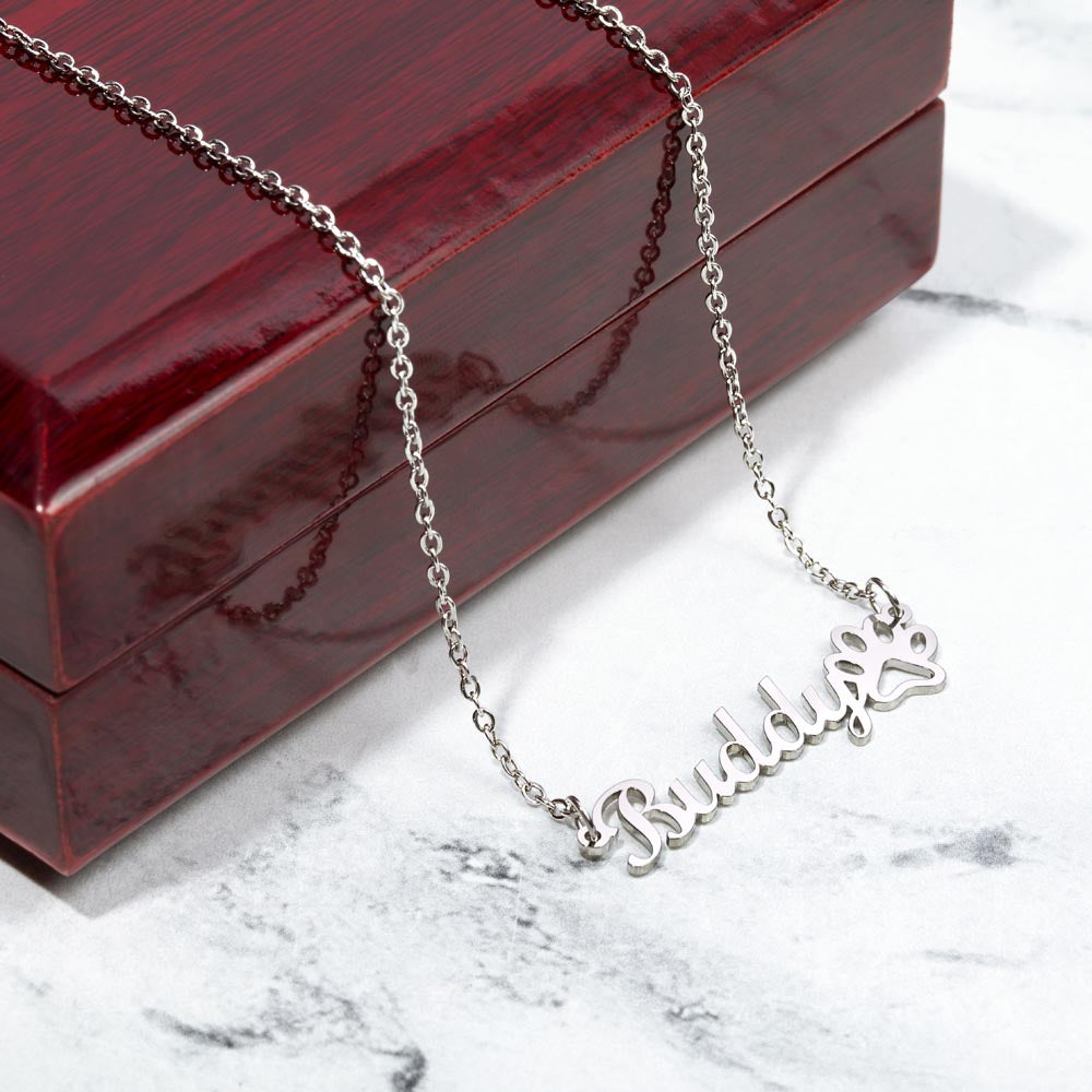 Personalised Pet Soulmate Paw Name Necklace For Pet Mom