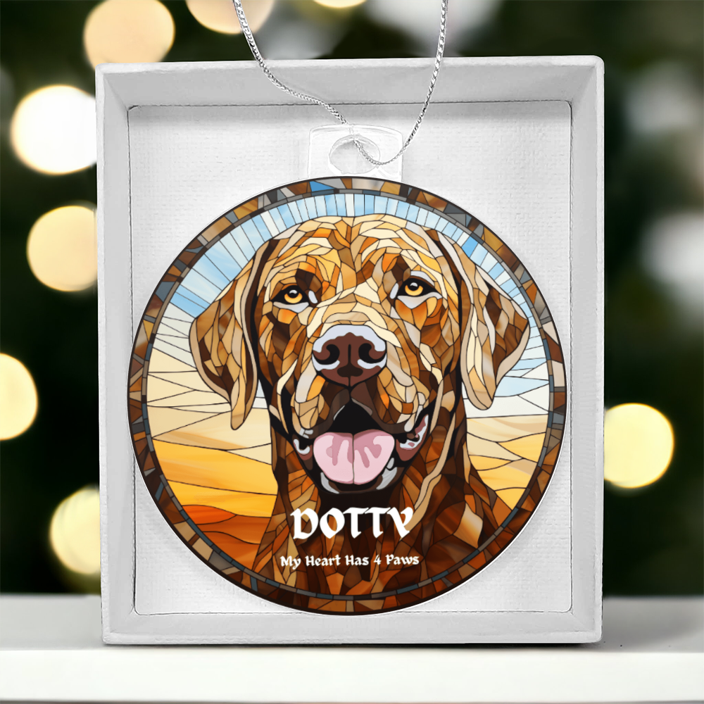 Custom Labrador Ornament | High Quality Acrylic Personalized Pet Name Ornament for Dog Lovers