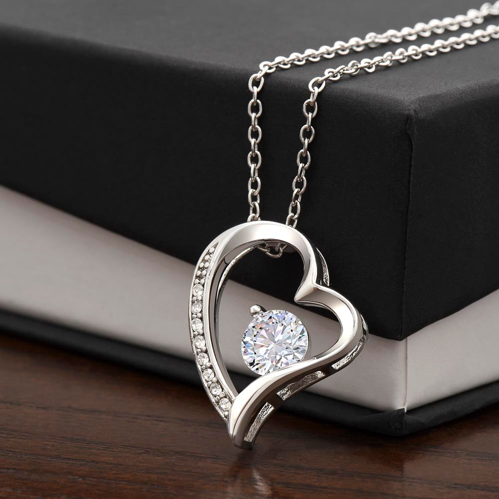 To My Daughter Heart Shaped Forever Love Necklace