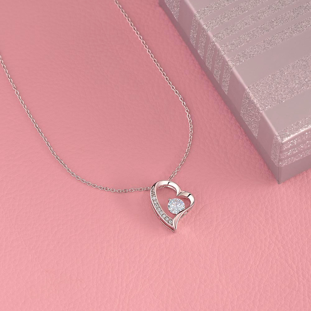 To My Daughter Heart Shaped Forever Love Necklace