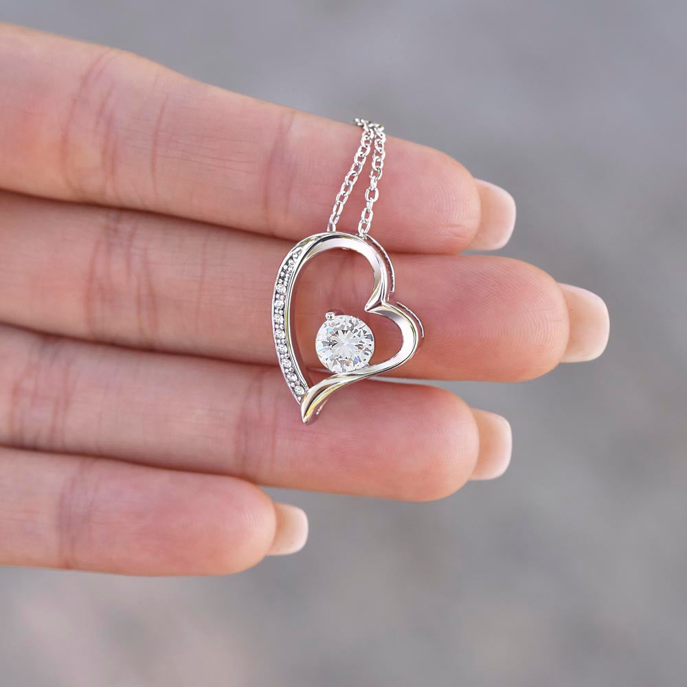 To My Daughter Heart Shaped Forever Love Necklace