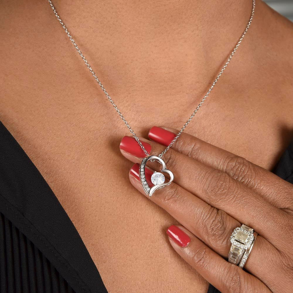 To My Daughter Heart Shaped Forever Love Necklace