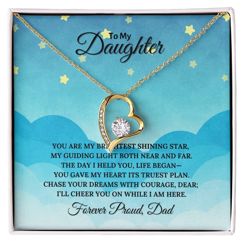 To My Daughter Heart Shaped Forever Love Necklace
