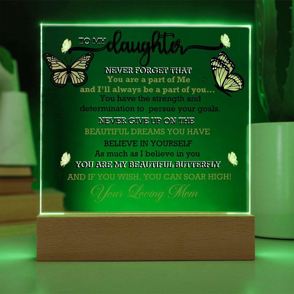 To My Daughter, My Butterfly, Acrylic Led Lamp