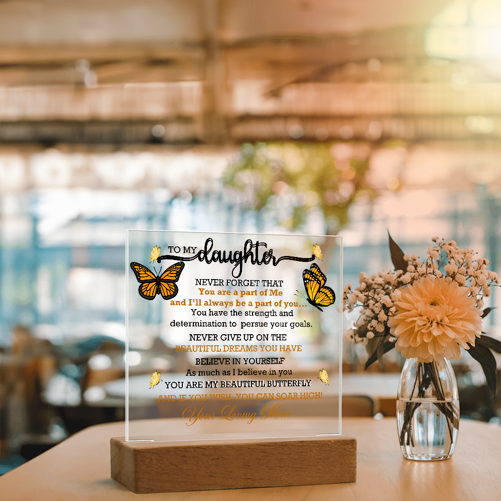 To My Daughter, My Butterfly, Acrylic Led Lamp