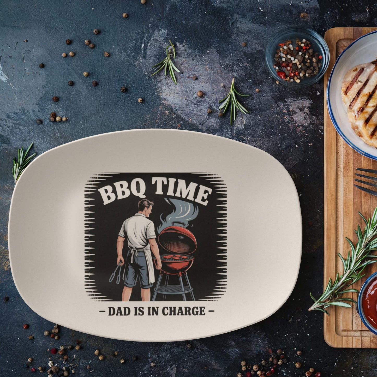 BBQ Time, Dad Is In Charge Service Plate