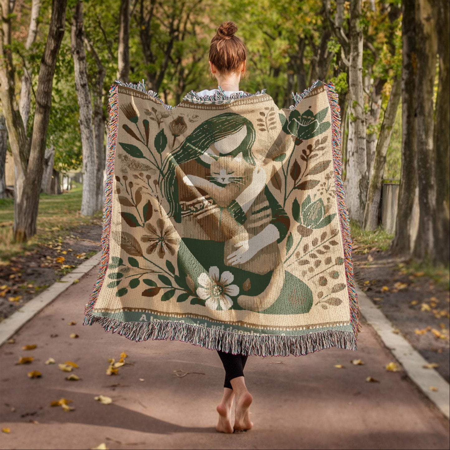 Wrapped With Paws & Love Woven Blanket Gift For Cat Mom