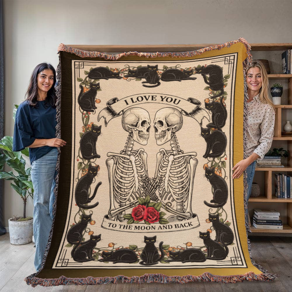 I Love You To The Moon And Back Woven Blanket Halloween