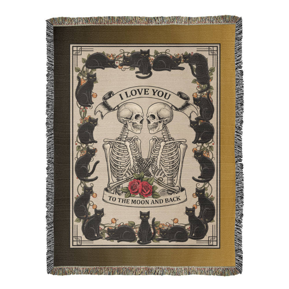 I Love You To The Moon And Back Woven Blanket Halloween