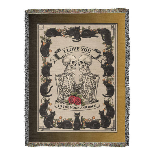 I Love You To The Moon And Back Woven Blanket Halloween