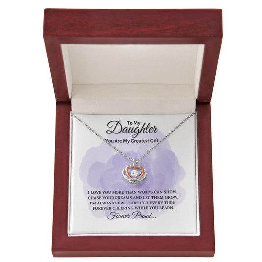 To My Daughter, My Greatest Gift Crown Pendant Necklace