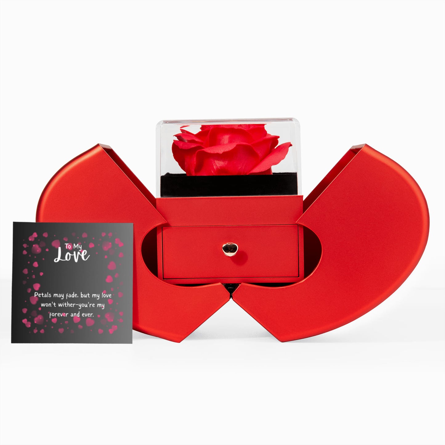 To My Love, Wife -Rose In Heart Box ,Forever Love Necklace