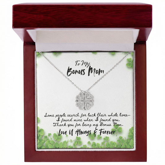 Bonus Mom Clover Necklace Gift For Step Mother