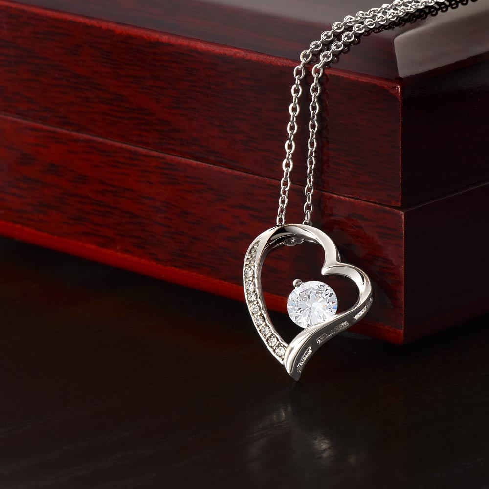 Forever Love Necklace - Elegant Heart Pendant Necklace With Cubic Zirconia Crystal