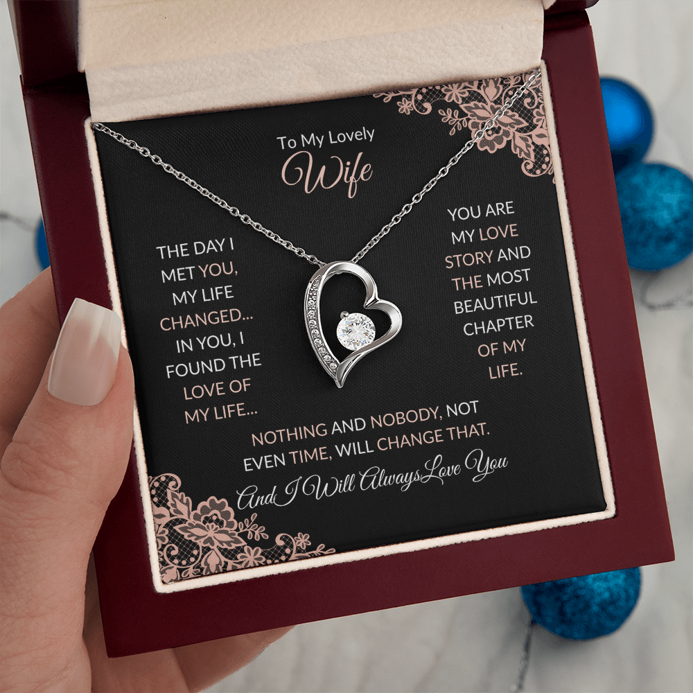 Forever Love Necklace - Elegant Heart Pendant Necklace With Cubic Zirconia Crystal