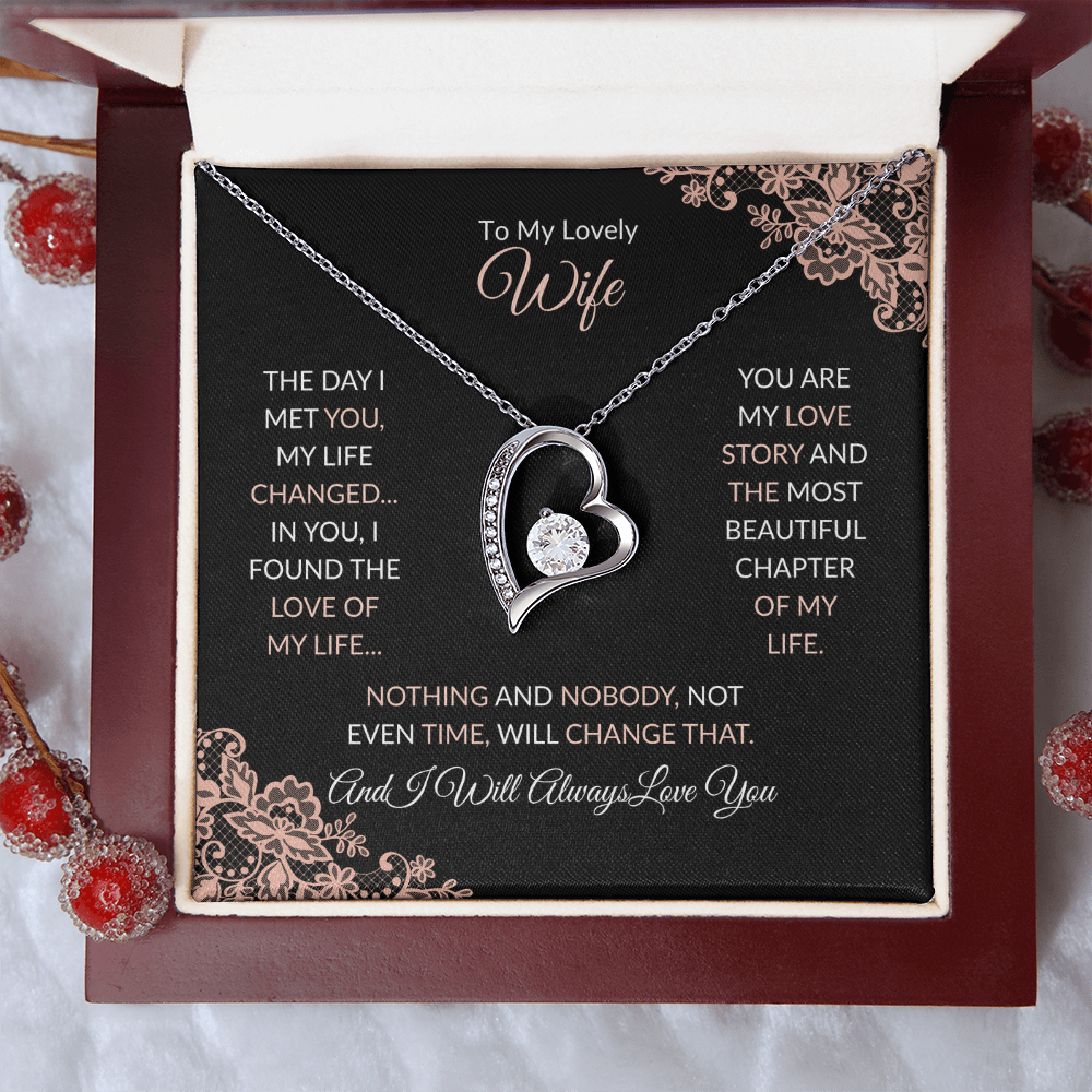 Forever Love Necklace - Elegant Heart Pendant Necklace With Cubic Zirconia Crystal
