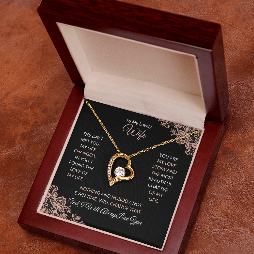 Forever Love Necklace - Elegant Heart Pendant Necklace With Cubic Zirconia Crystal