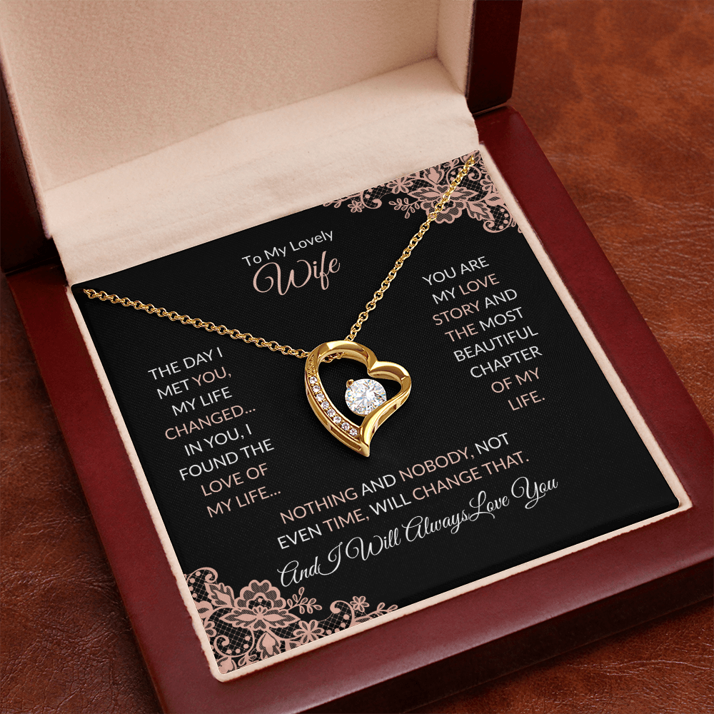Forever Love Necklace - Elegant Heart Pendant Necklace With Cubic Zirconia Crystal