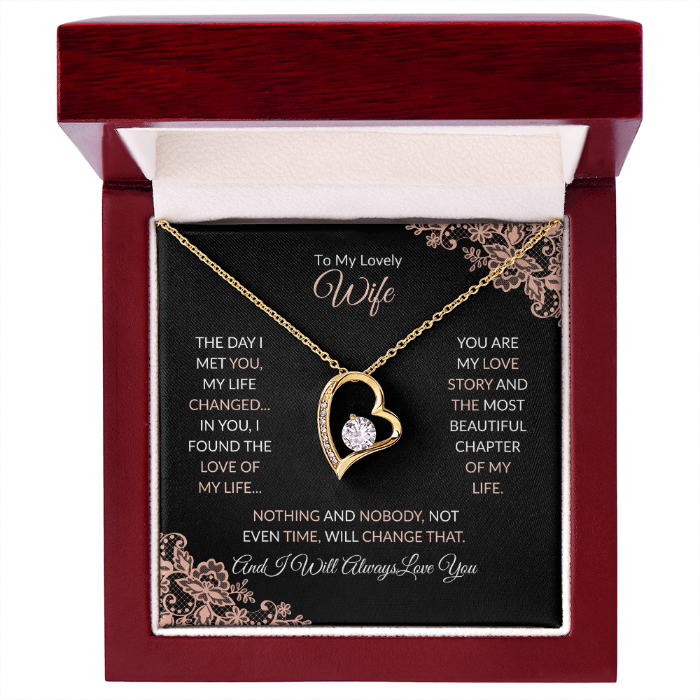 Forever Love Necklace - Elegant Heart Pendant Necklace With Cubic Zirconia Crystal