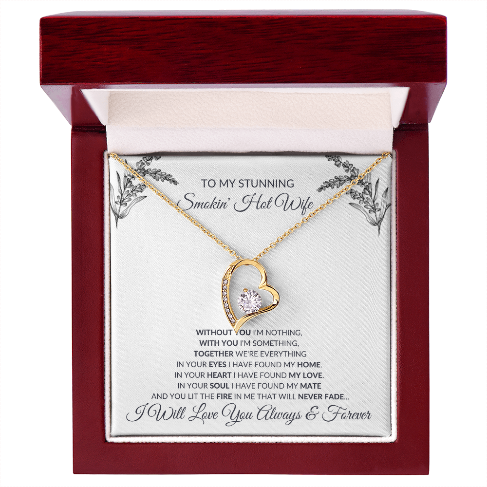 Forever Love Necklace - Heart Pendant Necklace With Cubic Zirconia Sparkling Crystal Pendant