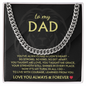 Cuban Link Chain - Mens Gold Necklace Adjustable 14K Gold Chain Gift For Dad