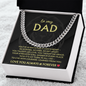Cuban Link Chain - Mens Gold Necklace Adjustable 14K Gold Chain Gift For Dad
