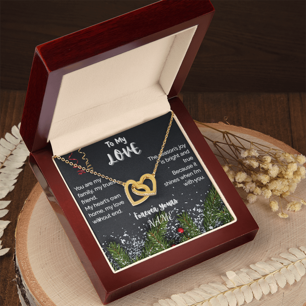 To My Love Inter Locked  Hearts Necklace, Christmas Gift