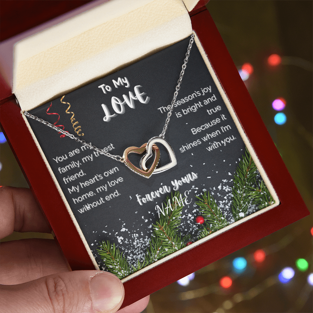 To My Love Inter Locked  Hearts Necklace, Christmas Gift