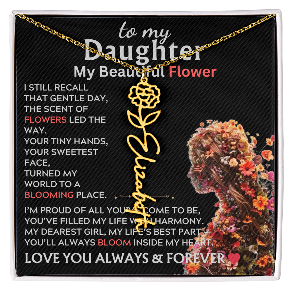 To My Daughter (Birth) Flower Name Necklace