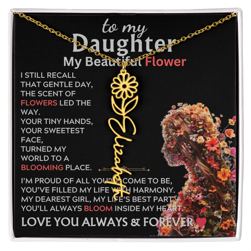 To My Daughter (Birth) Flower Name Necklace