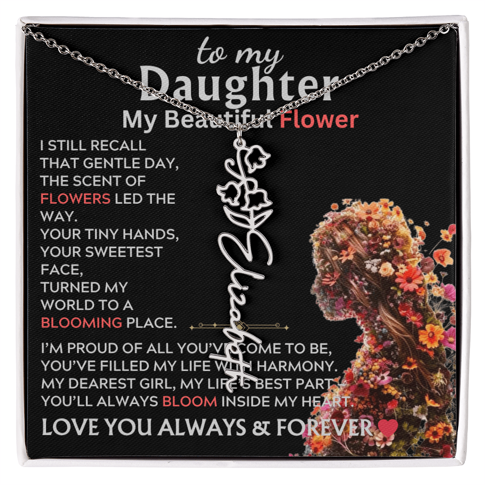 To My Daughter (Birth) Flower Name Necklace