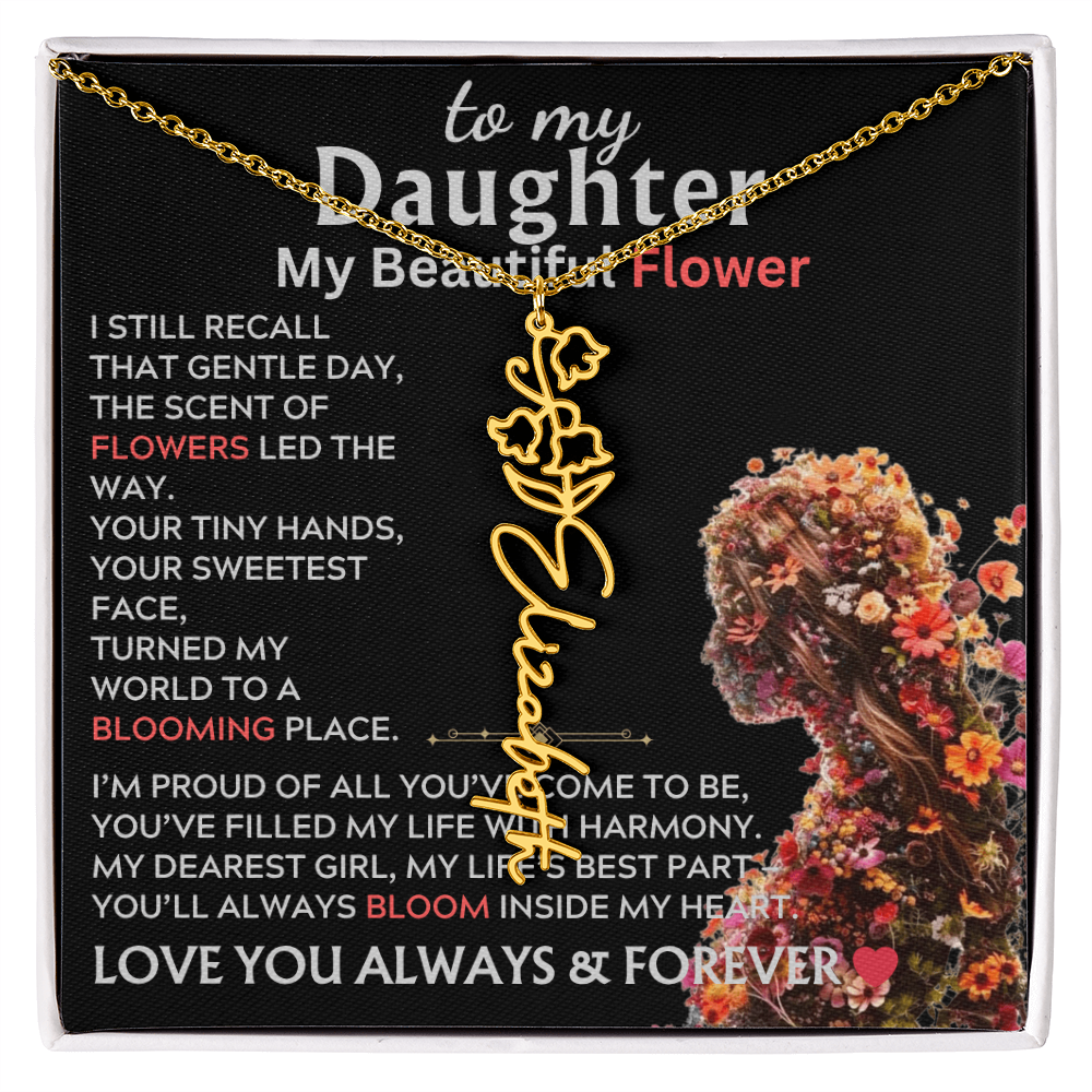 To My Daughter (Birth) Flower Name Necklace
