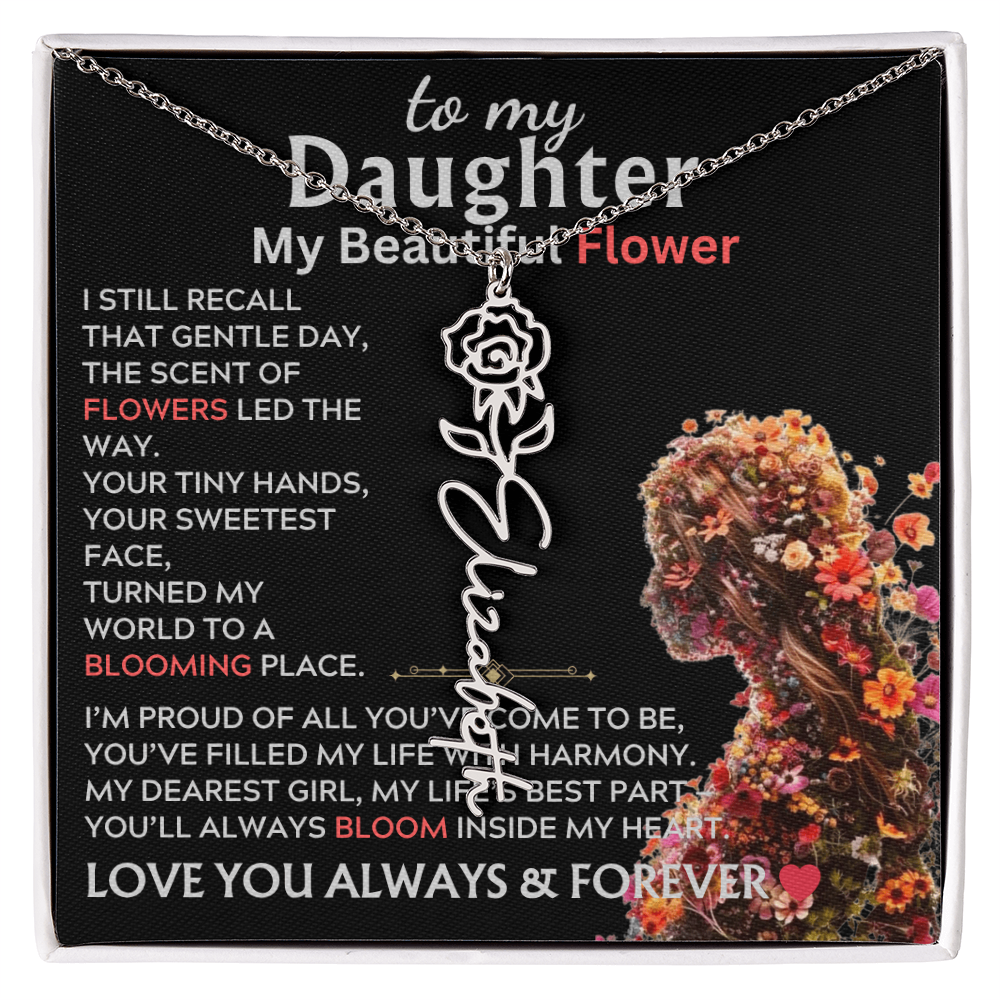 To My Daughter (Birth) Flower Name Necklace