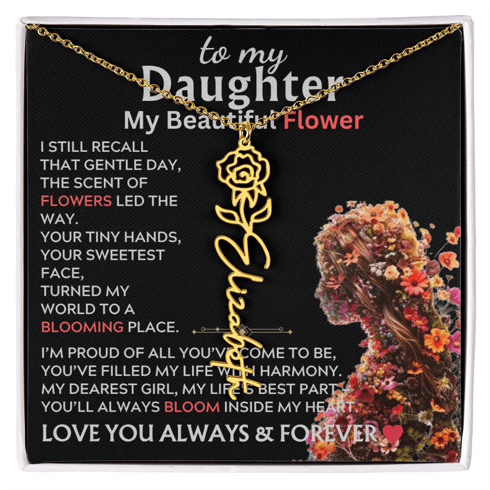 To My Daughter (Birth) Flower Name Necklace