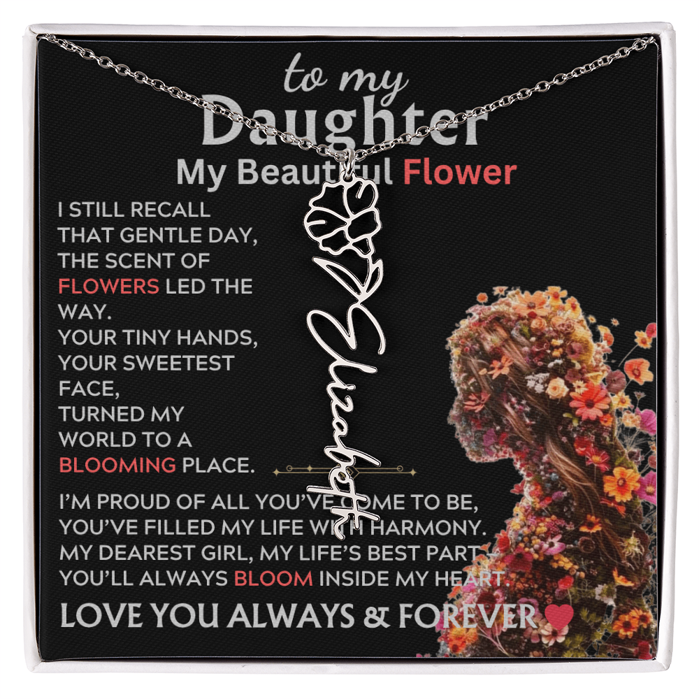 To My Daughter (Birth) Flower Name Necklace