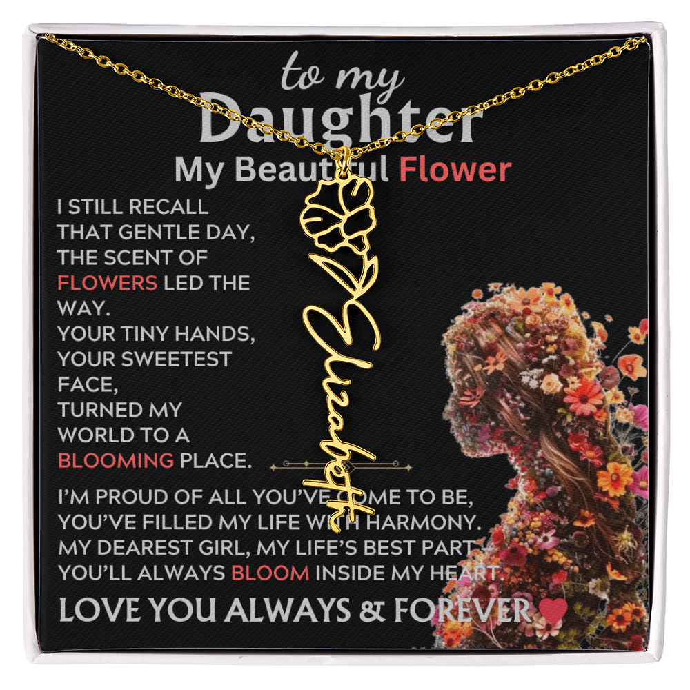 To My Daughter (Birth) Flower Name Necklace