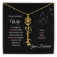 Birth Flower Necklace – Custom Name Pendant With Adjustable Chain & 18K Gold Finish