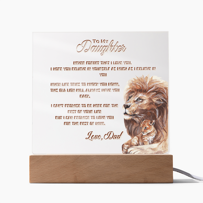 To My Daughter From Dad Printed Acrylic Led Lamp