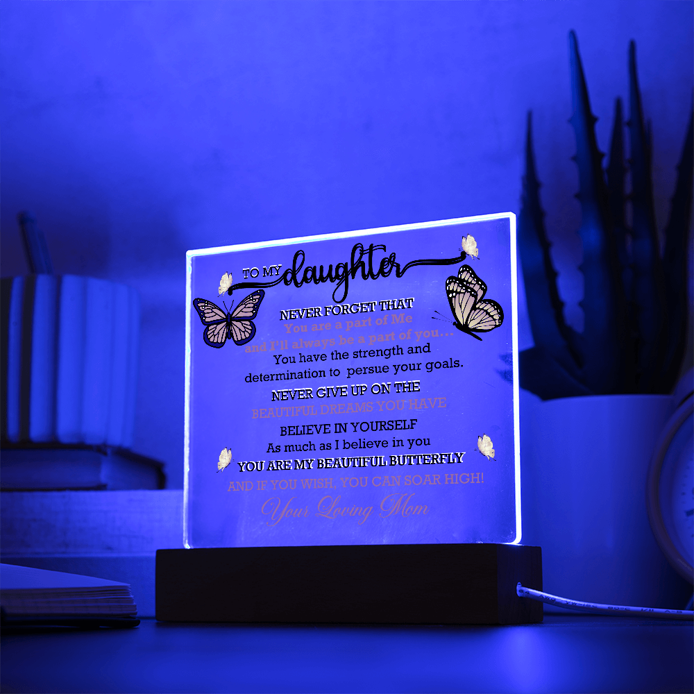 To My Daughter, My Butterfly, Acrylic Led Lamp