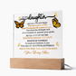 To My Daughter, My Butterfly, Acrylic Led Lamp