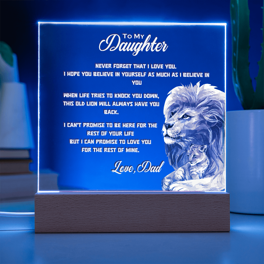 To My Daughter From Dad Printed Acrylic Led Lamp