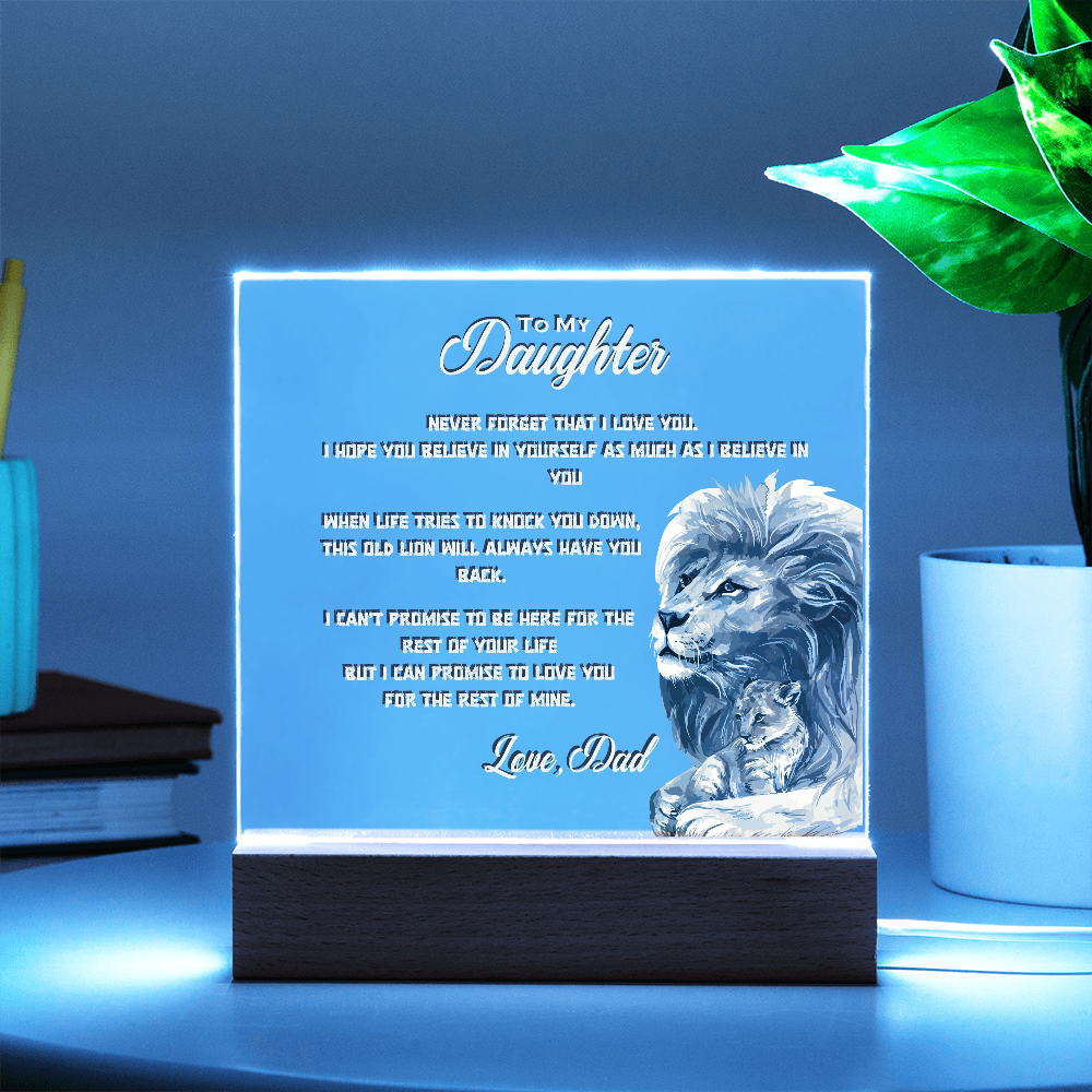 To My Daughter From Dad Printed Acrylic Led Lamp