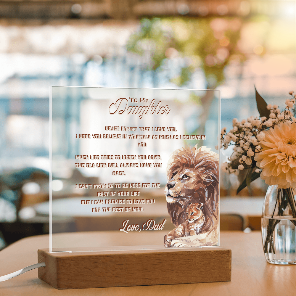 To My Daughter From Dad Printed Acrylic Led Lamp